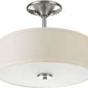 Progress Lighting P3712-09 Inspire Two-Light Semi-Flush, Brushed Nickel (Semi-Flush Mount - 13x13x 10.125 in)