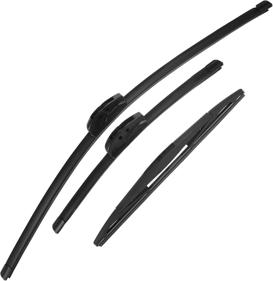 ACROPIX 26" 14" 14" Front Rear Windshield Wiper Blade Set Fit for Nissan Rogue 2008-2013 with J/U Hook - Pack of 3 Black