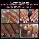 Una Gella 312Pcs Extra Short Squoval Nail Tips, Square Pre-Etched Half Matte Soft Gel Nail Tips Square Full Cover, No File Needed Clear Squoval Acrylic False Nails for DIY Nail Art Extension 12 Sizes