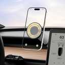 CloudValley Tesla Model 3/Y Phone Mount, Magnetic Car Metal Holder with Strong Magnet Power,Foldable & Extendable Hidden DesignTesla Screen Stand for 3/Y/S/X/Cybertruck, Designed for MagSafe iPhone