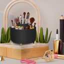2 x WILL OAK Makeup Brush Organizer - Large Compartment Cosmetic Organizer -Eyeliner, Nail Polish,Art Supply, Bathroom Vanity Desktop Organizer (Black)