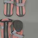 QUMY Dog Shoes for Small Dogs, Puppy Dog Boots & Paw Protectors for Winter Snowy Day, Summer Hot Pavement, Waterproof in Rainy Weather, Ourdoor Walking, Indoor Hardfloors Skid-Resistant Sole Pink 5