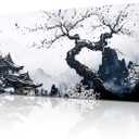 Japanese Mouse Pad, Large Japanese Desk Mat, XL Anime Gaming Keyboard Mat, Non-Slip Rubber Base, Big Extended Mousepad for Home Office, 47.2 x 15.7, 47.2L x 15.7W inches