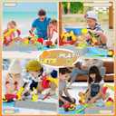 Dirt Diggers Excavator Sandbox for Kids, Toddler Construction Sand Box with Lid, Beach Toys for Outdoor Indoor Play Sensory Gifts for Boys Girls Ages 3+