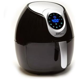 Power Air Fryer XL 3.4 QT Black - Turbo Cyclonic Airfryer With Rapid Air Technology For Less or No Oil. Include Recipes Book