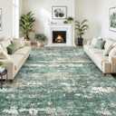 GarveeHome Abstract Rugs 10x14 Washable Modern Area Rug Stain Resistant for Living Room Soft Carpet with Non-Slip Backing for Bedroom Dining Table Nursery Green