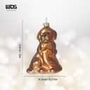 WDS WONDROUS Dog Ornament Christmas Tree Decor - Glass Animal Ornament, Cute Gold Christmas Hanging Ball Decor, Small Xmas Ornaments for Tree Winter Holiday Decor Gift(2.55)