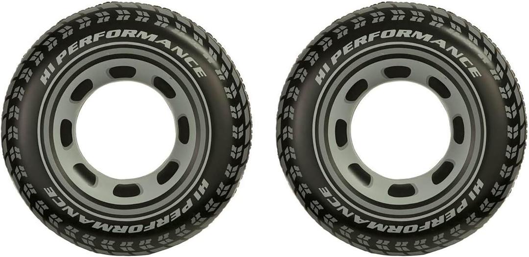 Intex Inflatable 36" Giant Tire Tubes for Swimming Pool/Lake/Ocean (2 Pack)