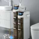 Lozovin 4-Tiers Slim Bathroom Storage Cabinet, Waterproof Narrow Floor Cabinet with Tissue Box and Wheels, Skinny Storage Organizer with Drawers for Small Spaces, Bathroom, Kitchen, Bedroom, 6.7