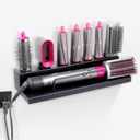 DALUOBO Storage Holder for Dyson Airwrap Curling Iron Accessories Wall Mounted Rack Bracket Stand with Adhesive for Home Bathroom Organizer Black