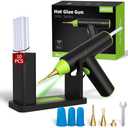 Hot Glue Gun Kit, Cordless Glue Gun with Stand USB Rechargeable Fast Preheating Auto Shut-Off Mini Hot Melt Glue Gun Tool for DIY Crafts Arts School Home Quick Repair (Green)