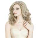 Rugelyss Vintage Long Wavy Blonde Mixed Beige Wigs for Women Wig for Lady Natural Synthetic Full Wigs for 70s 80s Cosplay Costume Disco Hair Wig