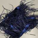 2 Yards Natural & Soft Ostrich Feathers Fringe Trims Ribbon - Used for Dress, Sewing Decoration, Craft Clothing, Boots, Wedding Decoration, DIY, Etc (Navy Blue)