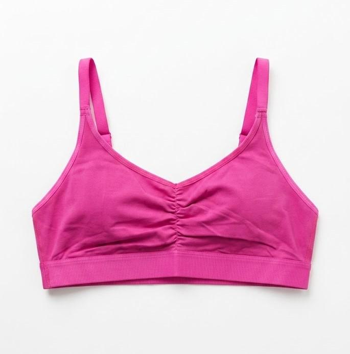 BRABIC Women's Seamless Sports Bra, Size M, Comfortable Wire-Free Yoga Bralette with Supportive Ribbed Band and Adjustable Straps