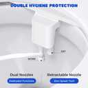 POCALAND Bidet Attachment for Toilet Seat, Non-Electric Cold Water Bidet with Pressure Controls, Dual Nozzles for Frontal & Rear Wash, Retractable Self-Cleaning for Female & Old- White