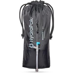 Hydrapak Pioneer - Collapsible Water Storage and Dispensing System 6L - BPA & PVC Free Camping Hydration Bladder/Reservoir and Sleeve, Black