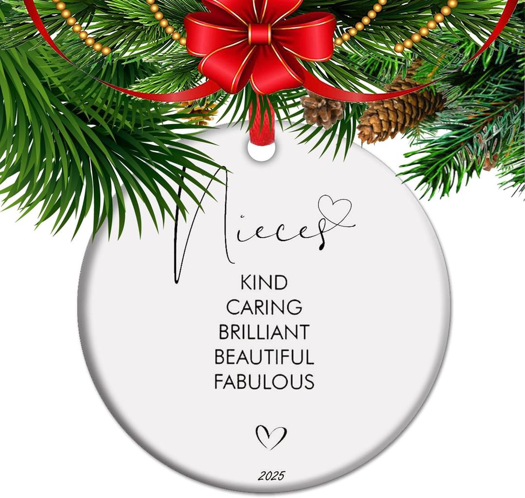 Niece Ceramic Ornament, Niece Appreciation Gift, Niece, Heartfelt Keepsake for Niece from Aunt, Gift from Uncle (C9)