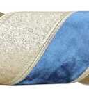 Navy Blue Velvet Wired Christmas Ribbon 4 Inch Extra Wide Thick Blue and Gold Glitter Holiday Ribbon  10-Yards Roll for Tree Decorations, Gift Wrapping, Wreaths, and DIY Crafts