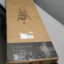 3 Step Ladder, Folding Step Stool with Tool Platform, Wide Anti-Slip Pedal and Anti-Slip Feet, Sturdiest Steel Construction, 600lbs Capacity Steel Ladder for Home Office, Grey (Gray)