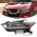 LED Type Headlights Assembly Compatible with 2019 2020 2021 Nissan Maxima Headlamp Left Driver Side NI2502269 260609DJ0B