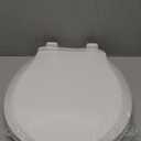 Round Toilet Seat Soft Close 16.5'',Standard Universal Toilet Lid Round with PP Material Safe,Easy to Clean and Install,Ergonomic design,Never Loosens,2 Years Support,White Plastic