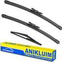 ANIKLUIM 28"+ 26" Wiper Blades with 12" Rear Wiper Blade Set Replacement for 2013-2018 C-Max Windshield Wipers Original Factory Quality (Pack of 3)