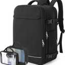 Personal Item Backpack, 40L Large Travel Backpack for Women Men, Waterproof Carry on Backpack for College, Business, Work (Black)