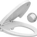 Bidet Toilet Seat,Non-Electric Quiet-Close,Fit Elongated Toilet Seat,Adjustable Water Pressure and Self-Cleaning Dual Nozzles