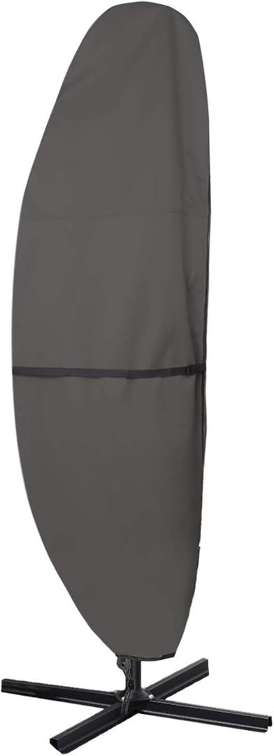 ULTCOVER Patio Parasol 600D Waterproof Outdoor Offset Banana Style Umbrella Cover - Fits Cantilever Offset Umbrella 12-14 Feet, Black