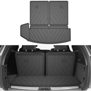Cargo Liner & Third Row Seat Back Mats Custom Fit for Cadillac XT6 20202025 2026, TPE All Weather Waterproof Rear Cargo Mat Rear Trunk Liner Back Seat Cover Protector Trunk Mat Tray Pad Boot