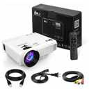 DR.J Upgrade 4Inch Mini Projector 170" Display - 40,000 Hours LED Full HD Video Projector 1080P Supported, Compatible with Roku Stick, Fire TV Stick, HDMI,VGA,USB,AV,SD,PS4, Outdoor Projector