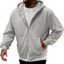 Men's Full zip Hoodie Cotton Long Sleeve Casual Sweatshirt Pullover Sweatshirts Heavyweight Athletic Hoodies (XL)