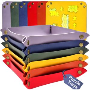 Puzzle Sorting Trays - 6X Puzzle Organizer for Sorting 1000 Pieces up to 4800 Pieces, Stackable Jigsaw Accessories for Adults (6-Tray Set (Compact 7"), Multi-color (6 Colors))