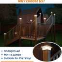 APONUO Solar Post Cap Lights,12 Pack 2-Modes Bright 4x4 Post Solar Lights Auto On Off,Outdoor Waterproof Garden Patio Fence Deck Patio Decor for Fence Deck Post Caps 4x4 6x6 Wood,4x4 Vinyl