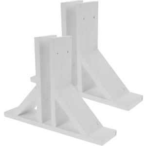 SUPVOX 2Pcs Wood Fence Post Base, Anti-Tipping Garden Fence Support Holder, White Decorative Privacy Screen Panel, Easy Install for Yard, Garden, Patio, 10.41 X 7.66 X 1.45 Inch