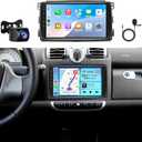 8Core 6GB+128GB Android 13 Radio For Mercedes Benz Smart Fortwo 2005-2010 Car Stereo with 9-Inch 1280x800 IPS Touchscreen,Wireless Carplay/Android Auto GPS DSP 46EQ 5.1Bluetooth WiFi FM/RDS SWC Camera