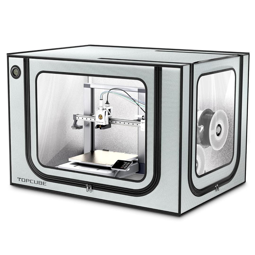 TOPCUBE 3D Printer Enclosure for Bambu Lab A1 Combo, Stainless Steel Frame Enclosure with LED Light, Fireproof Dustproof Noise Reduction Constant Temperature 3D Printer Cover, 838x588x588MM