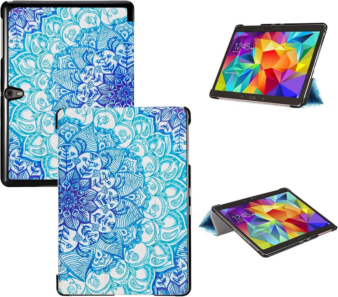Tri-Fold Case Compatible with Samsung Galaxy Tab S 10.5 inch Tablet - SM T800&T801&T805&T807 (2014 Released), Includes a Screen Protector - Premium PU Leather Tri-Fold Cover with Auto Sleep/Wake