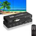 4K HDMl Video Wall Controller 2x2, 180 Rotate Video Wall Processor with IR Remote, 8 Splicing Modes 1x1 1x2 1x3 1x4 2x1 3x1 4x1, Combine 4 Screens into 1 Wall Display