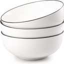 Dicunoy 3 Pack 65 OZ Large Serving Bowls, 8" Large Pho Bowl, Porcelain White Mixing Bowl for Salad, Deep Bowls for Soup, Noodle, Ramen, Pasta, Cereal, Popcorn, Microwave Dishwasher Safe