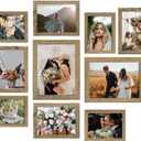LUCKYLIFE Picture Frame Set 10-Pack, Gallery Wall Frame Collage with 8x10 5x7 4x6 Frames in Natural Woodgrain Finishes