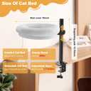 Cat Desk Bed, Pet Cats Desk Nest Round Hammock, 360 Rotation & Height Adjustable, Comfortable Washable Soft Pad for Kitten, Metal Frame for Table Mounted Desk Side Pet Perch Bed Furniture