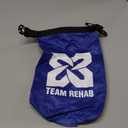 7 small bags, pouches, blue, white logo