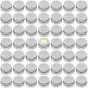 TUZAZO 48Pack 2 Oz Aluminum Tin Cans with Screw Lid and Labels, Refillable Travel Sized Cosmetic Containers Small Tins for Salves, Lotion Bars, Beard Balms, Candles