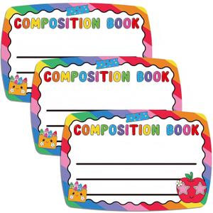 2 x FunooFuno 3 Pcs Composition Book Classroom Decor Bulletin Board Trim 23.62 x 15.75 Inches Bright Rainbow Classroom Decor for Schools Walls Windows Doors School First Day Porch Sign