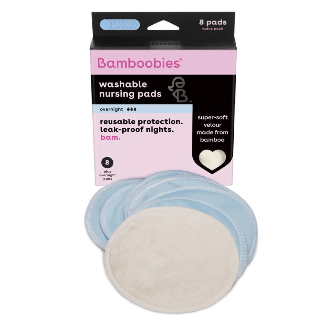 Bamboobies Overnight Nursing Pads, Ultra-Soft Velour, Reusable and Washable for Nightly Use, Leak-Proof Pads for Breastfeeding, 8 Pads Bamboobies Overnight Nursing Pads, Ultra-Soft Velour, Reusable and Washable for Nightly Use, Leak-Proof Pads for Breastfeeding, 8 Pads