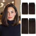 Rich Choices Short Clip in Hair Extensions Real Human Hair - 4PCS Remy Mini Clip ins Hairpiece for Women - Hairs Extensions for Thin Hairs 2PCS 6inch+2PCS 8inch #2 Dark Brown