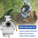 FVRITO PZ20 Carburetor Thumb Throttle Kit Compatible with Tao tao Coolster 125cc 110cc Chinese ATV Quad 4 Wheeler 50cc 70cc 90cc 4 Stroke Engine Kazuma Baja SunL Roketa Vitacci Loncin Lifan Parts