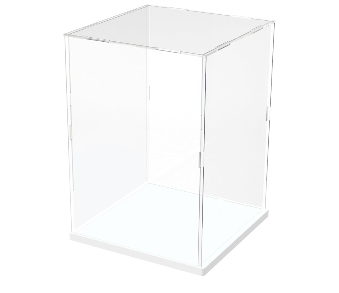 Choowin Acrylic Display Case for Lego Cat 21349 for Lego R2D2 75308 for Lego Transformers Soundwave 10358 Thickened Clear Acrylic Display Cases for Collectibles Assemble Dustproof Display Box(White)
