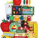 Seeloowy 19 Pcs Back to School Tiered Tray Decor Set Fun Appreciation Wood Signs Decorative Book Bus Table Centerpiece Back to School Decorations Farmhouse Sign for Centerpiece Party Decor